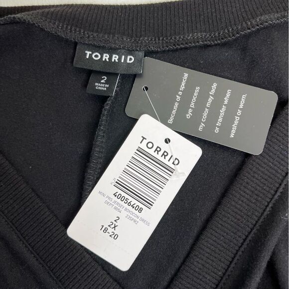 NWT Torrid Jersey Bodycon Black Dress V Neck Ruched Seaming Long Sleeve Women 2X - Picture 10 of 16